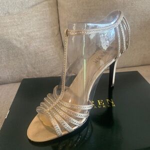 Gold Ralph Lauren high heels